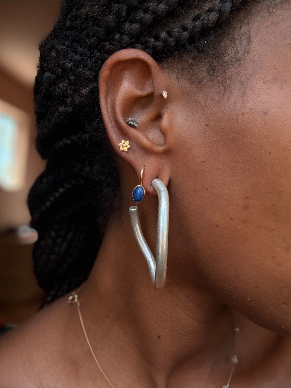 Silver Hoop Earrings - Women Jewelry